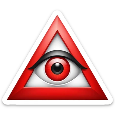 Illuminati triangle symbol with eye in center, black and red color scheme sticker