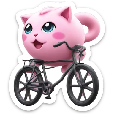 Jigglypuff on a bike sticker
