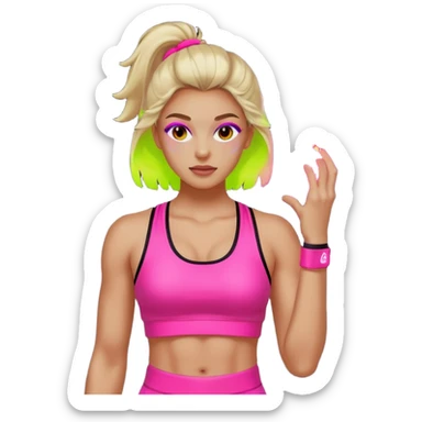 glow 80's work out sticker