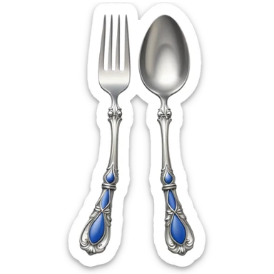 blue-handled oyster fork sticker