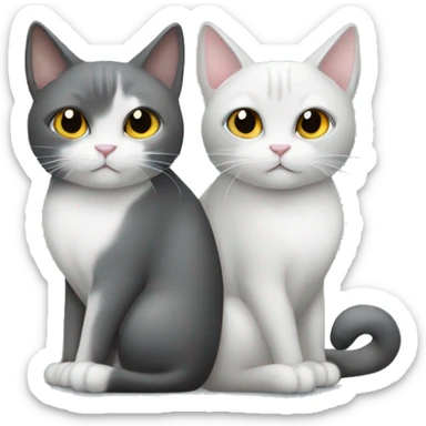 Two grey cats ying yang sticker