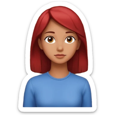 woman side profile standing next to a brick wall of which she is both just behind and just outside of, looking past the edge of the brick wall into the empty space sticker