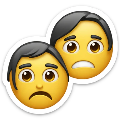 one happy face and one unhappy face sticker