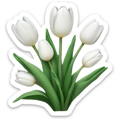 White tulips sticker