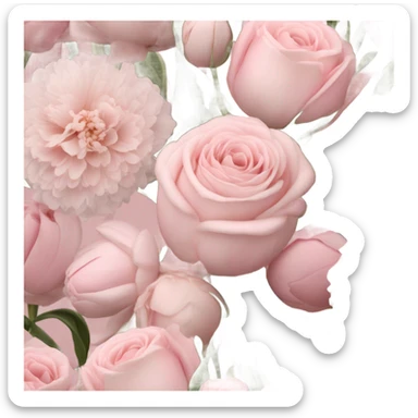 pale pink flower bouquet  sticker