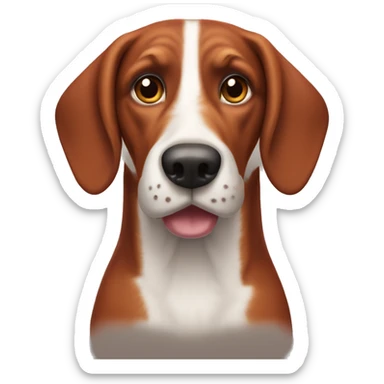 Red bone coon hound dog sticker
