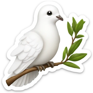 A dove of peace with a green twig in its beak sticker