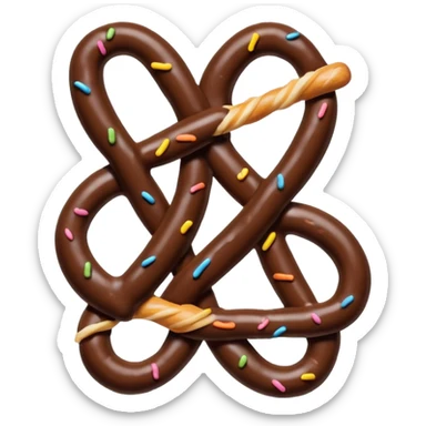  chocolate dipped pretzels with dark chocolate drizzle  sticker