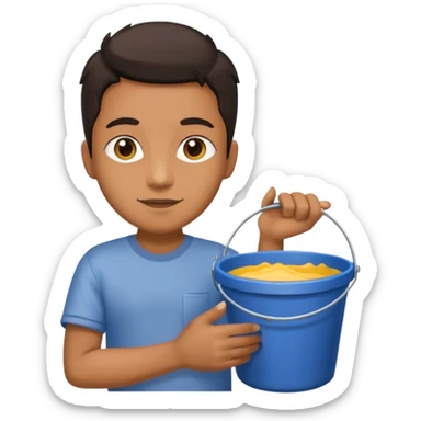 Poster Paster + bucket, Street Artist. sticker