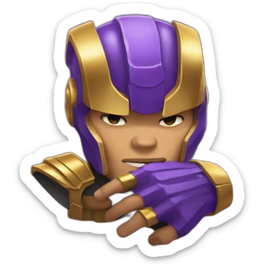 Orelsan wearing Thanos Gauntlet  sticker