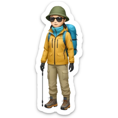 남미 여행에 가는 한국인의 전신을 그려줘! 바로 하이킹 갈 수 있을 정도로 잘 입은!

상체

🧥 방풍·방수 재킷 (고지대·우유니 필수)

👕 얇은 레이어드 2~3벌 (일교차 대비)

하체

👖 편한 바지(청바지 X, 스트레치 추천)

신발

👟 접지력 좋은 운동화 (마추픽추 필수)

🥾 우유니: 방수 신발 or 장화

악세사리

🧣 넥워머·모자 (아침/저녁 체감 -5~10도)

🕶️ 선글라스 (우유니·사막지역 눈부심 강함)
 sticker