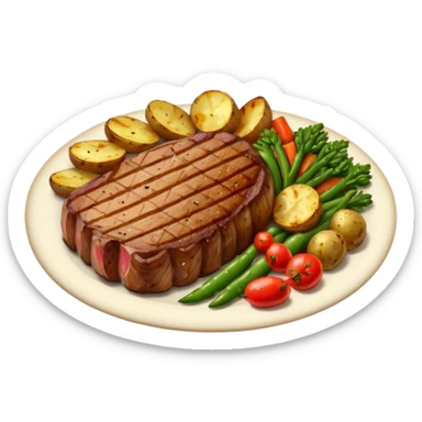 steak veggies potatoes  sticker