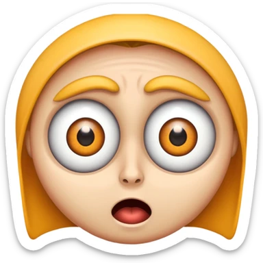 Crazy looking tweeker with huge eyes sticker