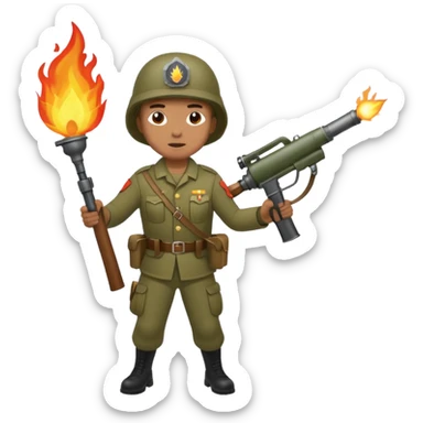 flame thrower war sticker