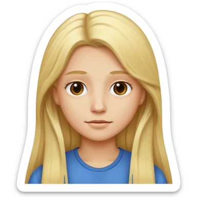 Use first image with blonde hair but make it longer  sticker