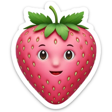 Pink strawberry  sticker