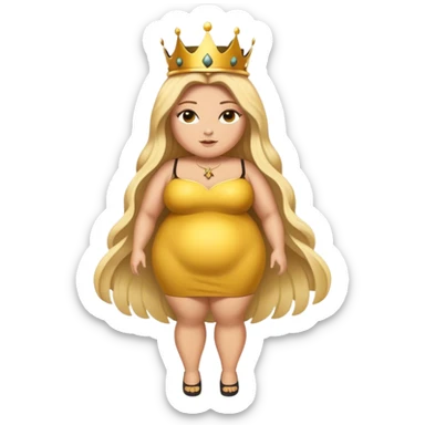 Full Body  plus size Queen bee woman with long blonde hair sticker