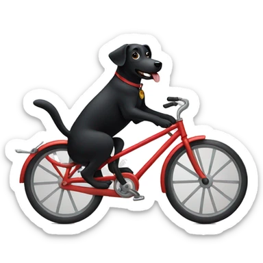 black dog on bike sticker