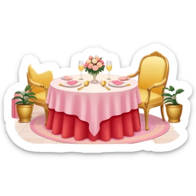 Romantic pink-red-gold-yellow-white pastel lush aesthetic sticker