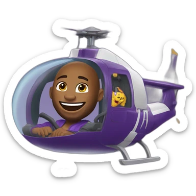 Kobe Bryant laughed while sitting in a helicopter sticker