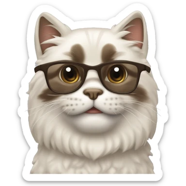 Рыжий кот с девушкой с карими глазами и коричневыми волосами  sticker