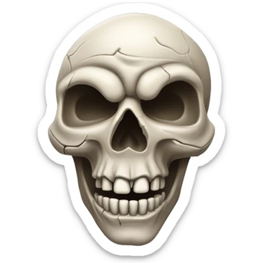 skull qui tire la langue en fermant un œil et en faisant les cornes de hard rock sticker