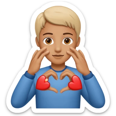 personne qui fait un cœur avec les mains sticker