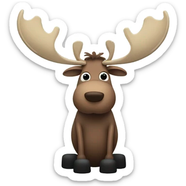 Moose with tire rims instead of legs sticker