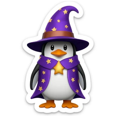 Penguin Wizard sticker