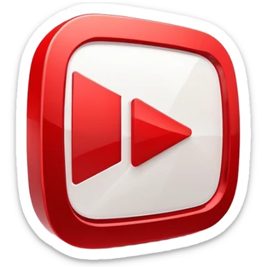 red YouTube play button logo with speed lines sticker