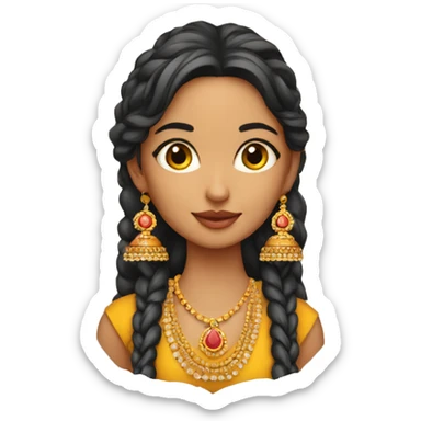 Girl with ear jhumka sticker
