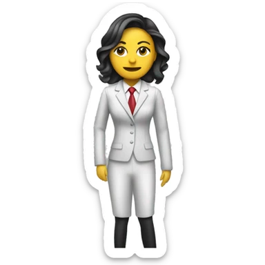 woman in suite with presidental band of mexico sticker