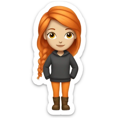 White girl orange hair wearing Ugg boots leggings and sweater sticker