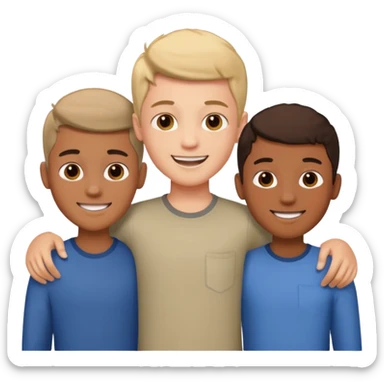 three boys teenagers friends sticker