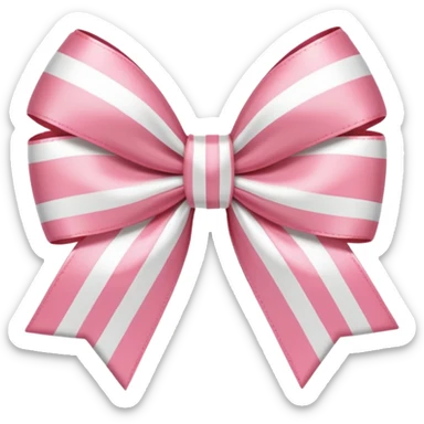 candy cane bow shape with light pink stripes and a satin bow sticker
