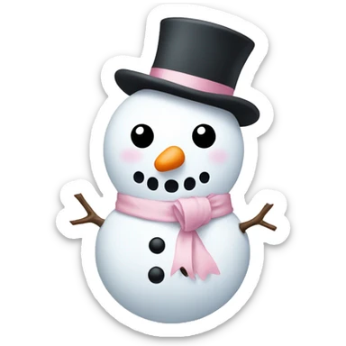 Snowman with a light pink bow sticker