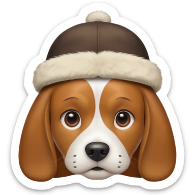 Beagle wearing a hat sticker