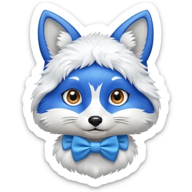blue fox wearing bow ties sticker