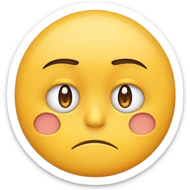 Sad depressed emoji with a frown side smirk sticker
