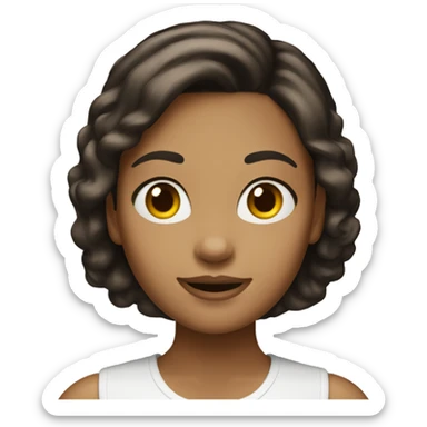 mcdonald’s girl black brown hair sticker