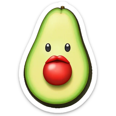 Aguacate con labios enormes sticker