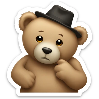 Teddy bear giving a kiss sticker