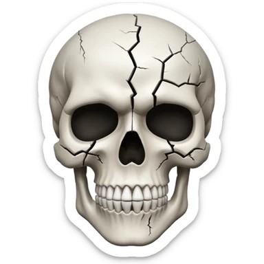 Mind blown skull face for png sticker