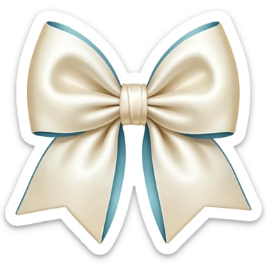 White cream bow sticker