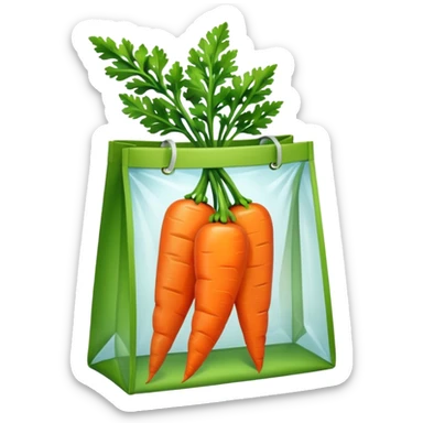 buy bag with carrot. Transparent background sticker