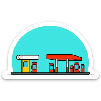 petroleum drop and gas station sticker