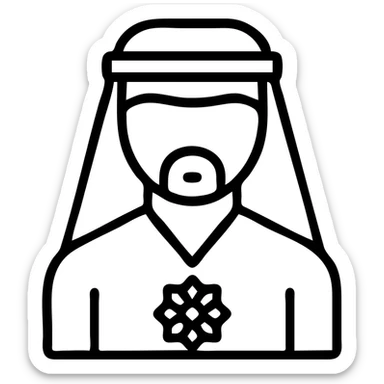 icon for 'Arabe' with a subtle Middle Eastern motif, using simple lines and shapes, modern icon style sticker
