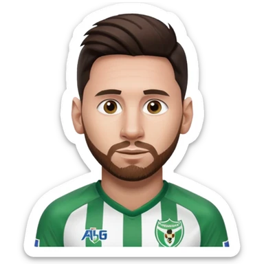 Messi con la camisa de atlético nacional sticker