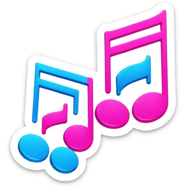 neon pink and blue notes sticker