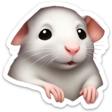 Snuggled up rat in pink blanket  sticker